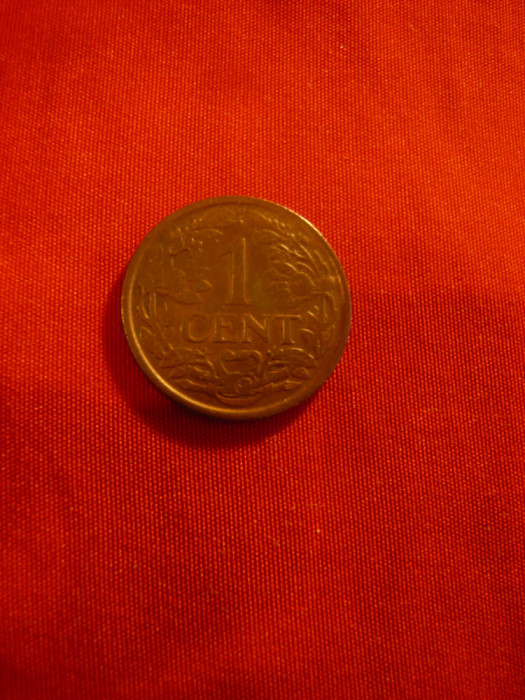 Moneda 1 Cent 1941 Olanda , bronz , cal. VF