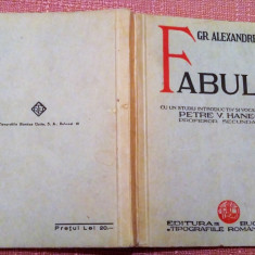 Fabule. Ed. "Tipografiile Romane Unite", 1937 - Gr. Alexandrescu