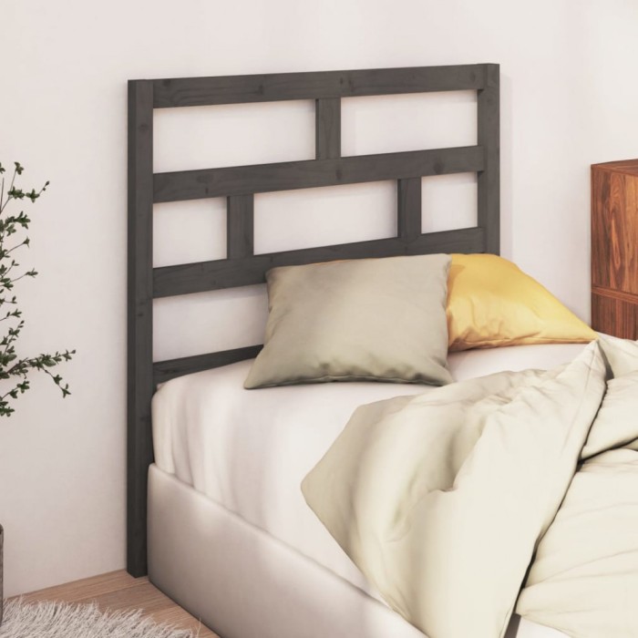 vidaXL Tăblie de pat, gri, 96x4x100 cm, lemn masiv de pin 814176