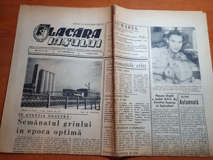 flacara iasului 17 septembrie 1964-art. raionul husi,vaminul cultural codaiesti