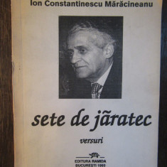 SETE DE JARATEC .VERSURI - ION CONSTANTINESCU MARACINEANU , DEDICATIE