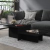 VidaXL Masă de cafea, negru, 111,5x50x33 cm, lemn compozit 805563