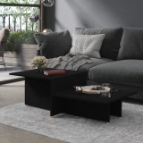 vidaXL Masă de cafea, negru, 111,5x50x33 cm, lemn compozit 805563