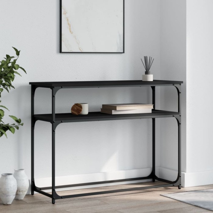 vidaXL Măsuță consolă, negru, 100x35,5x75 cm, lemn compozit