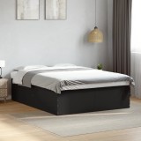 VidaXL Cadru de pat, negru, 150x200 cm, lemn prelucrat