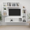 VidaXL Set dulap TV, 4 piese, alb, lemn prelucrat