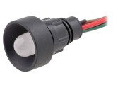 Lampă de Control LED ELPROD Roșu/Verde, 12-24V AC/DC, IP20, &Oslash;13mm, Plastic Negru