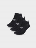 Șosete de antrenament p&acirc;nă la gleznă (3-pack) pentru bărbați - negre, 4F Sportswear