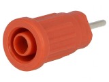 Soclu banană 4mm roșu 24A 1kV nichelat