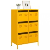 Dulap inalt Gossi, galben mustar, 68x39x101.5 cm, otel, 6 sertare - ideal living/birou