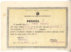 QW13 11 - 1983 - diploma - clasa 6 - Scoala generala nr 1 - Bucuresti