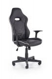 Scaun de birou ergonomic, tapitat cu piele ecologica Rambler Negru / Alb, l67xA72xH116-125 cm