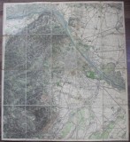 UMGEBUNGSKARTE von WIEN , HARTA ZONA VIENEI SI VECINATATI , SCARA 1 / 75.000 , SFARSIT DE SECOL XIX