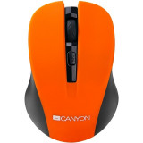 Mouse wireless optical 800/1000/1200 dpi, 4 btn, USB, power saving button, Orange, CANYON