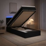 Cumpara ieftin Pat Ottoman cu Saltea si LED Negru 80 x 200 cm Tesatura