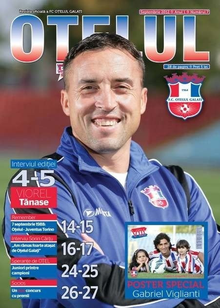 Revista Otelul Galati nr 7, septembrie 2012, poster Viglianti