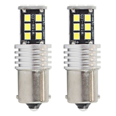 Bec auto LED Canbus BA15D P21W, 12-24V, 4.2W , 15 SMD, AMIO, set 2 buc. foto