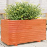 Jardiniera gradina vidaXL, lemn masiv pin, maro ceruit, 90x40x49.5 cm. Ghiveci exterior decorativ legume flori