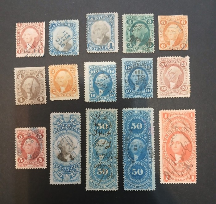USA lot -fiscale -1- stampilate