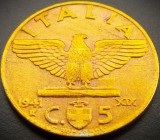 Cumpara ieftin Moneda istorica 5 CENTESIMI - ITALIA FASCISTA, anul 1941 * cod 4688, Europa