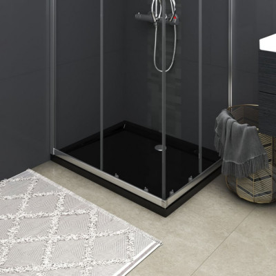 vidaXL Cădiță de duș dreptunghiulară din ABS, negru, 80x100 cm foto