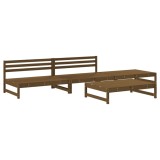 Set mobilier pentru gradina 4 piese, maro miere, lemn masiv pin