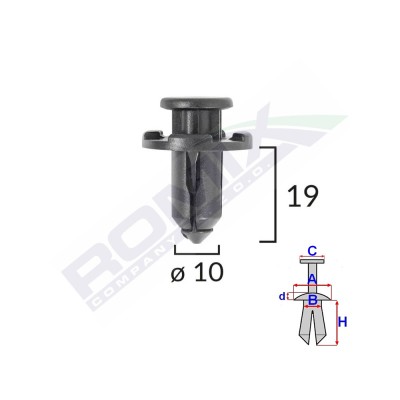 Clips Fixare Pentru Subaru 10X19mm Negru - Set 10 Buc 139828 C70195-RMX foto