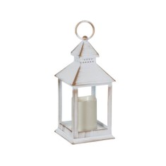 Felinar decorativ cu lumanare LED, Suspendabil, Alb, 11x11x24 cm, ATU-089881 foto