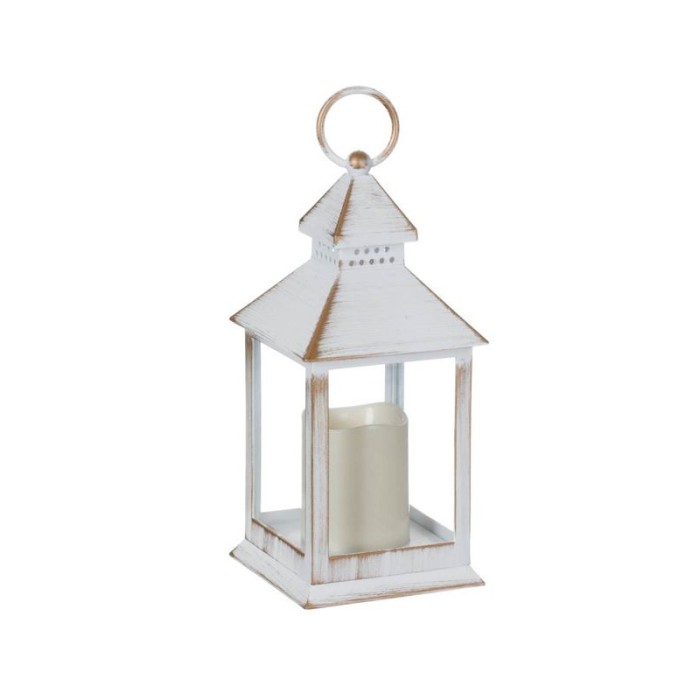 Felinar decorativ cu lumanare LED, Suspendabil, Alb, 11x11x24 cm, ATU-089881