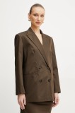 MAX&amp;Co. sacou culoarea maro, cu doua randuri de nasturi, uni, 2516041084200