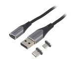 Cablu Magnetic USB 2.0 0.5m Negru