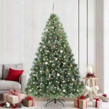 vidaXL Brad de Crăciun artificial cu 300 LED Verde 240 cm PE și PVC 3397872