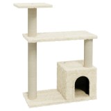 Cumpara ieftin Ansamblu pisici cu stalpi din funie de sisal, crem, 70 cm