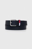 Tommy Jeans curea de piele bărbați, culoarea bleumarin AM0AM12337
