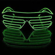 Ochelari Shutter luminosi cu fir El Wire, 3 moduri iluminare, invertor baterii foto