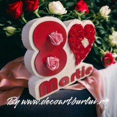 Blank trandafiri săpun 8 Martie &ndash; suport aranjamente florale, fără flori, 50x35 cm