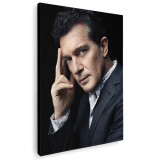 Tablou canvas portret Antonio Banderas, negru, gri, maro 1091 Tablou canvas pe panza CU RAMA 20x30 cm