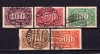 ✅ (S42) Germania Reich 1922 &quot;Cifra in oval&quot; serie completa Michel 219/223, cota 10 &euro; , stampilata, Stampilat