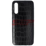 Husa Samsung Galaxy A70, Tip Portofel, Piele Crocodil, Neagra