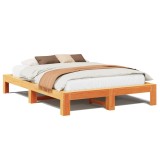 Cumpara ieftin Cadru de pat fara saltea, maro ceruit 140x200 cm lemn masiv pin