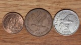 Falkland / Falklands -set raritati exotice- 1 penny 2 + 5 pence 1983 - pasari !