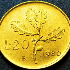 Moneda 20 LIRE - ITALIA, anul 1980 *cod 1217 = UNC