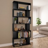 vidaXL Bibliotecă/Separator cameră negru, 80x24x192 cm, lemn prelucrat 800091