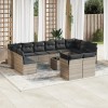 Gossi set canapele de gradina cu perne, 13piese gri deschis poliratan
