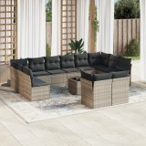 Gossi set canapele de gradina cu perne, 13piese gri deschis poliratan