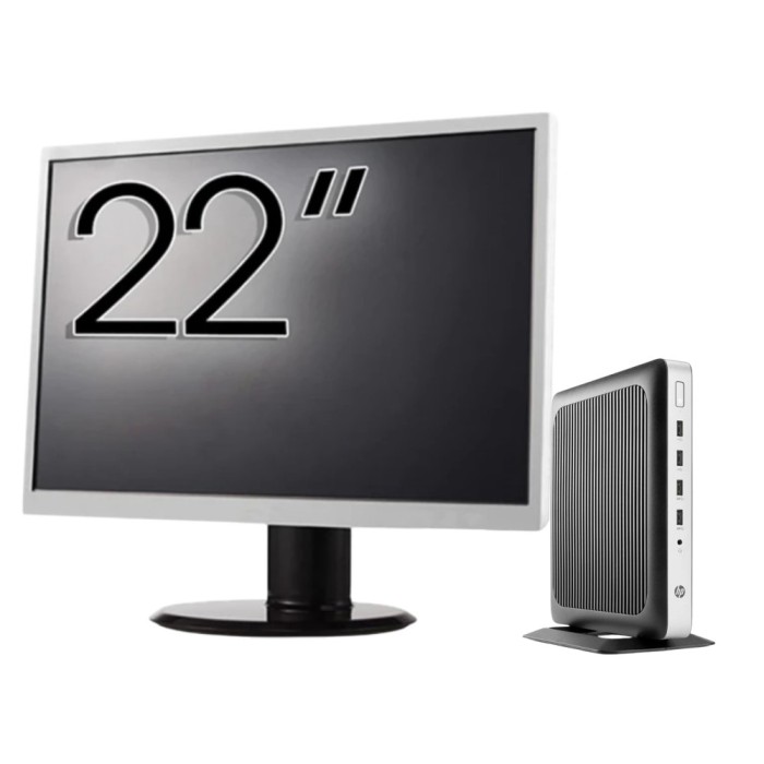 Pachet PC Second Hand HP T630 Thin Client, AMD GX-420GI 2.00GHz, 8GB DDR4, 32GB SSD Flash + Monitor 22&amp;quot; NewTechnology Media