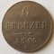(A816) MONEDA DIN ARGINT AUSTRIA - 6 KREUZER 1849, LIT. A (VIENA), FRANZ JOSEPH, EROARE DE BATERE, MATRITA SPARTA