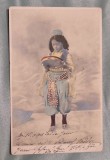 Dansatoare in costum oriental, Carte postala veche, circulata - corespondenta, datata anul 1912