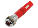 Lampă de control LED roşie 24VAC, plată, IP67, &Oslash;12mm
