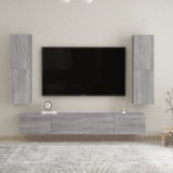 Dulapuri TV montat pe perete, 2 buc., gri sonoma 30,5x30x110 cm